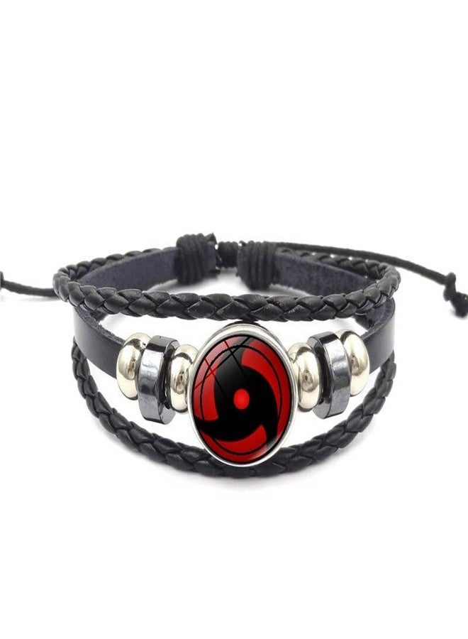KENMA Unisex Child Anime Ninja Itachi Uchiha Mangekyou Sharingan Cosplay Braided Leather Bracelet Rinnegan Eye Bracelet (Itachi Uchiha Mangekyou Sharingan) - Image 2